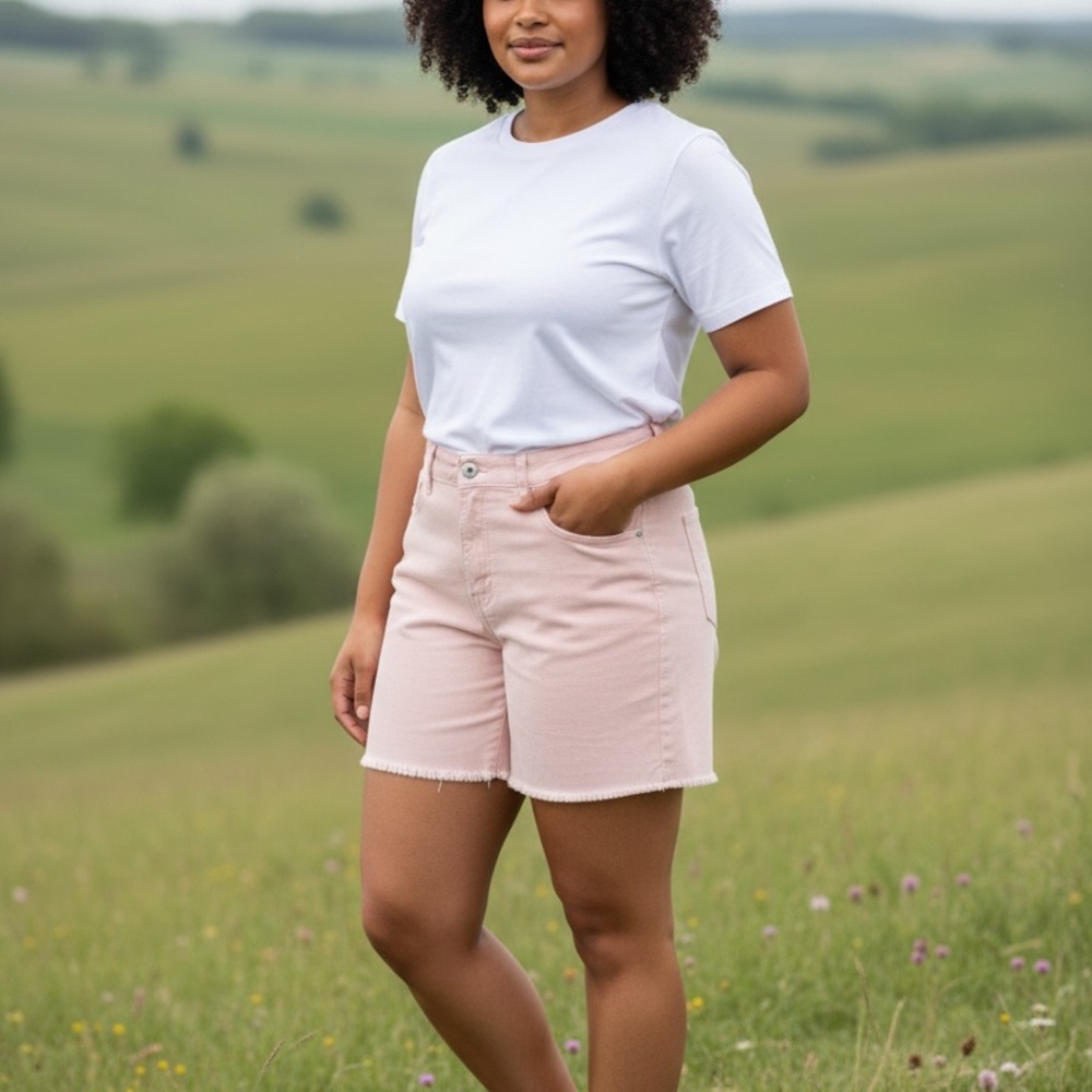 Celebrity Pink Soft Blush High-Rise Denim Cutoff Shorts